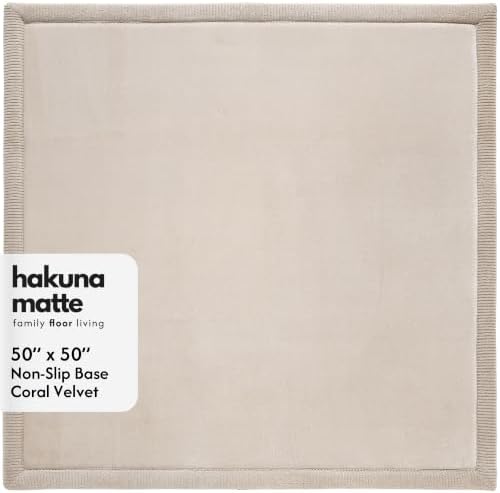Hakuna Matte CloudSoft Play Mat - Beige 50" x 50" Super Soft by HakunaMatte