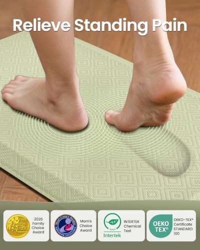 Ophanie Kitchen Mats for Floor,3/4 inch Thick,20x48 Anti Fatigue Cushioned Mat,Kitchen Rugs,Waterproof,Comfort Ergonomic Standing Mat for Office,Home,Sink with 99+ Pairs of Anti-Slip Bottom Ridges - Image 2