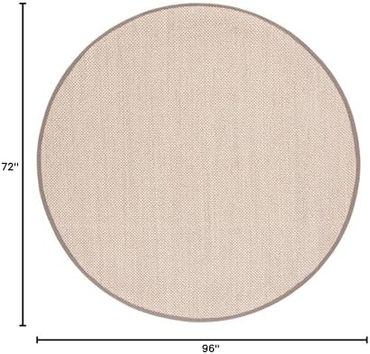 SAFAVIEH Natural Fiber Oval Rug 6x8 Textured, Marble & Khaki NF143E - Image 2