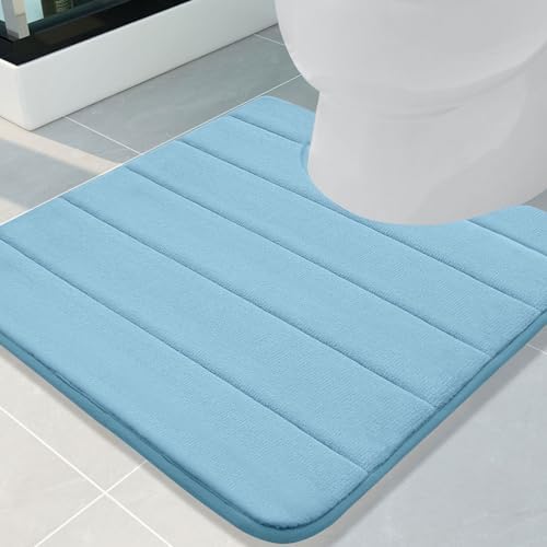 Buganda Memory Foam U-Shaped Toilet Rugs 24 x 24, Absorbent Bathroom mat by Buganda