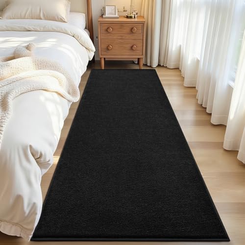 ISEAU 2x6 Soft Runner Rug for Hallway, Washable and Non-Slip, Black by ISEAU
