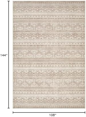 Tortania Area Rug Living Room Rugs - 9x12 Washable Large Soft Neutral Boho Moroccan Bohemian Farmhouse Rug Indoor Floor Carpet for Bedroom Under Dining Table Home Office Decor - Light Brown - Image 2