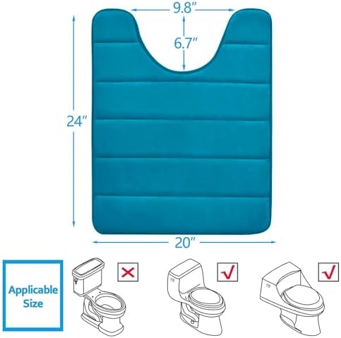 Buganda Memory Foam U-Shaped Toilet Rugs 24 x 20, Absorbent Bathroom mat - Image 2