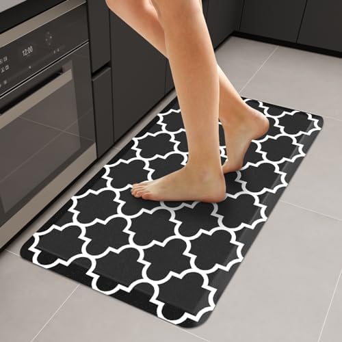 WISELIFE Anti Fatigue Mats for Kitchen Floor, 20" x 39", 4/5 Inch, Black by WiseLife