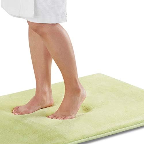 Memory Foam Bath Mat Non Slip Absorbent Super Cozy Velvet Bathroom Rug Carpet (24 inches X 48 inches, Lime) by Genteele