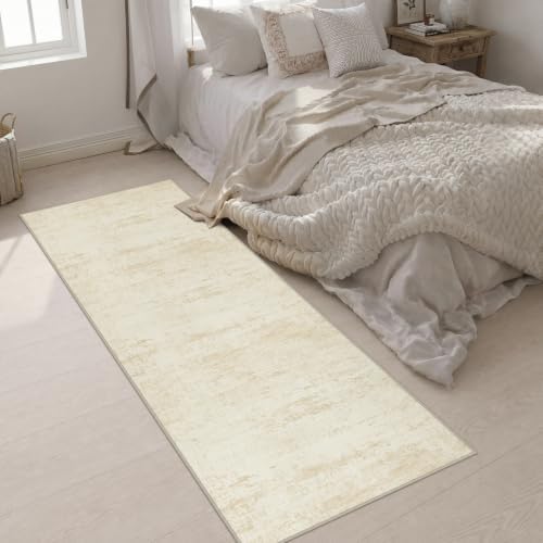 3x8 Washable Runner Rug：Modern Abstract Kitchen Soft Carpet Beige - Image 5