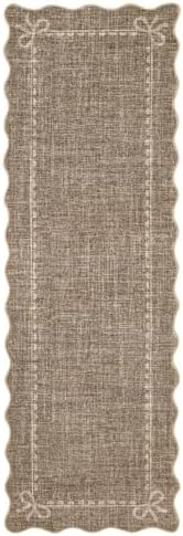 GarveeHome Scalloped Hallway Runner Rug 2.5x10 Non Slip Bedroom Rugs, Brown - Image 5