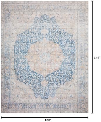 Loloi Layla Blue/Tangerine 9'-0" x 12'-0" Area Rug - Image 2