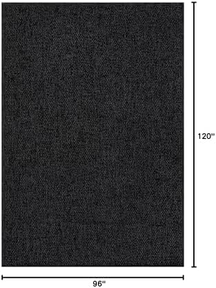 CAMILSON Easy Jute Rug 8x10, Indoor Outdoor Dark Gray Black Farmhouse Area Rugs for Living Room Patio and Kitchen Rug Solid Boho Woven Design Easy-Cleaning Washable Outside Carpet Alfombras (8 x 10) - Image 2