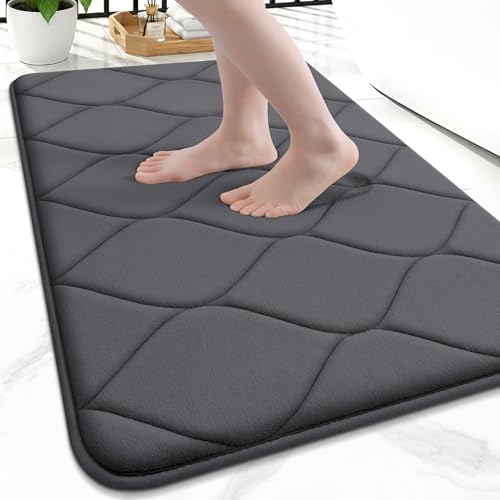 Smiry Memory Foam Bath Mat 24x16, Ultra Soft Absorbent Bathroom Rugs by Smiry