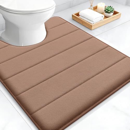 OLANLY Memory Foam Toilet Rugs U Shaped 24x20, Super Soft and Absorbent by OLANLY