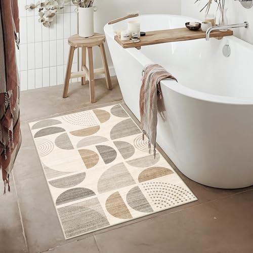 MUJOO Boho Small Rug Washable,2x3 Area Rugs Non Slip Modern Abstract - Image 2