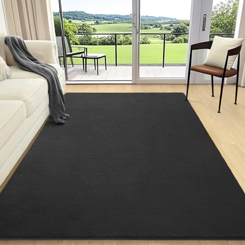 AROGAN 4x6 Area Rugs for Living Room Non Slip Dorm Bedroom Rug, Dark Grey - Image 2