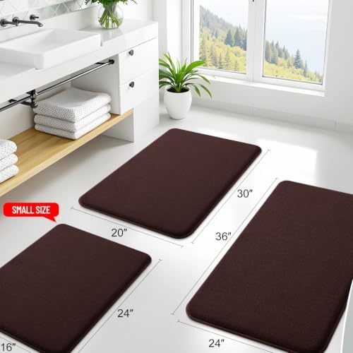 Smiry Memory Foam Bath Mat 71x47, Extra Soft Absorbent Bathroom Rugs - Image 2