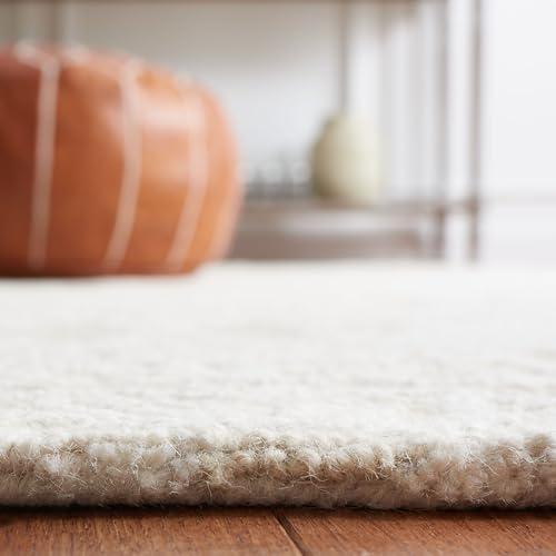 SAFAVIEH Blossom Collection Area Rug - 4' Square, Silver & Ivory, Handmade Wool, Ideal for High Traffic Areas in Living Room, Bedroom (BLM112G) - Image 7