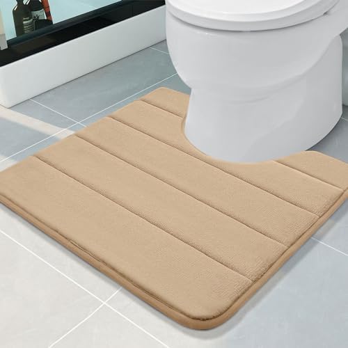 Buganda Memory Foam U-Shaped Toilet Rugs 20 x 20, Absorbent Bathroom mat by Buganda