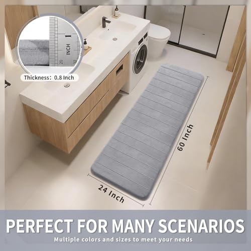 Yimobra 60"x24" Extra Long Memory Foam Bath Mat, Super Soft Bath Rug - Image 2