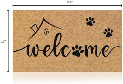 Coir Welcome Mat, Non-Slip, Welcome Paws, 17 x 29 in - Image 2