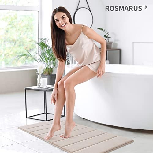 ROSMARUS Memory Foam Bath Mat, 20''x32'', Ltbrown - Image 2