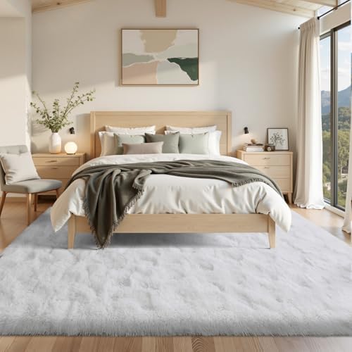 6x9 ft White Rugs for Living Room Fluffy Bedroom Rug Non-Slip Area Rugs Shag Carpet for Nursery Kids PlayRoom Dorm Office Indoor Modern Plush Carpets Teens - Image 3