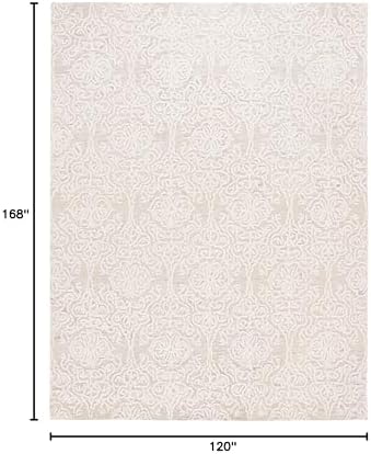 SAFAVIEH Blossom Collection 10' x 14' Silver/Ivory BLM112G Handmade Premium Wool Living Room Dining Bedroom Area Rug - Image 2