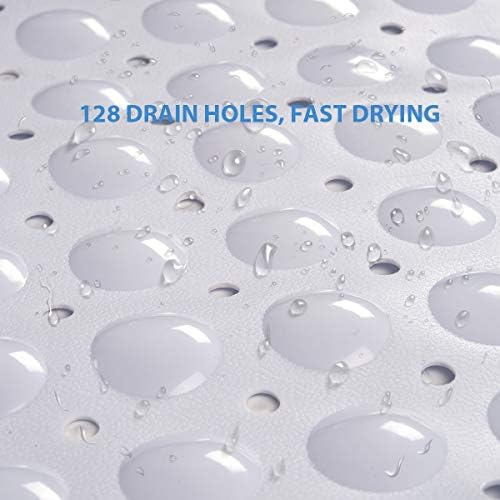 AmazerBath Bath Tub Mat, Medium Size 27.6 x 15 Inches Non-Slip Shower Mats with Suction Cups and Drain Holes, Bathtub Mats Bathroom Mats Machine Washable (White) - Image 4
