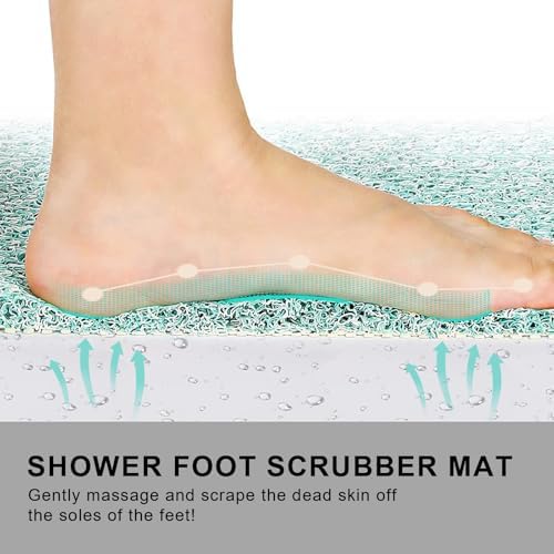 0.6" Extra Thick Non Slip Shower Mat, PVC Loofah Shower Mat with Drain, Quick Drying Bath Mat for Inside Shower, Bathtub Mats Foot Scrubber for Elderly, Bathroom, Kitchen, Wet Areas, 27x16 Inches - Image 6