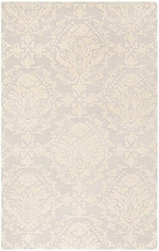 SAFAVIEH Blossom Collection Area Rug - 6' x 9', Light Grey & Ivory, Handmade Wool, Ideal for High Traffic Areas in Living Room, Bedroom (BLM107A) - Image 3