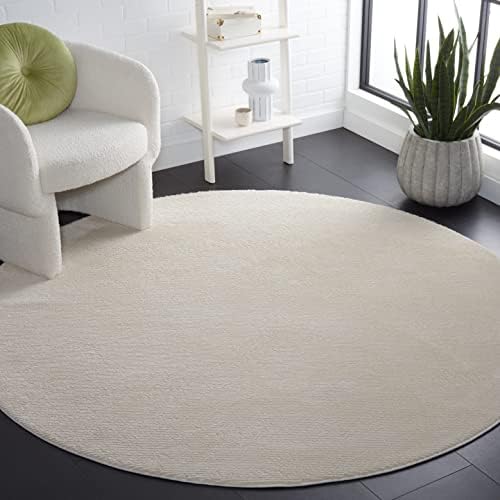 SAFAVIEH Revive Collection Area Rug - 5'3" Round, Ivory, Non-Shedding & Easy to Clean, Ideal for Living Room, Bedroom, Dining Space (REV102A) - Image 2