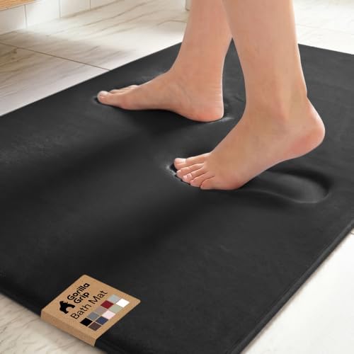 GORILLA GRIP® Memory Foam Bath Rug for Bathroom, 36x24 Black by GorillaGrip