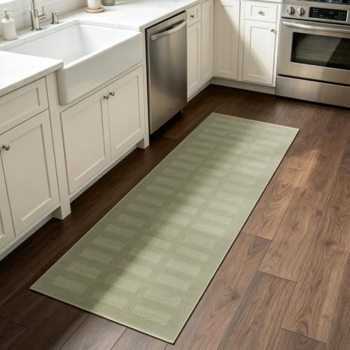 Washable Runner Rug 2x6, Neutral Taupe White Geometric Runner Rug,Stain Resistant, Non Slip Low Pile,for Kitchen Hallway Entryway Bedroom,Bathroom, Modern Minimalist Home Décor - Image 3
