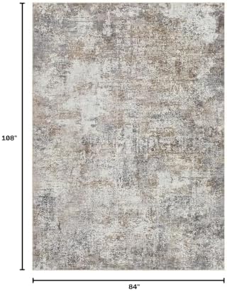 DMOYEST Area Rug Living Room Rugs - 7x9 Abstract Large Soft Indoor Washable Rug Neutral Modern Low Pile Carpet for Bedroom Dining Room Farmhouse Home Office - Brown/Grey/Black - Image 2