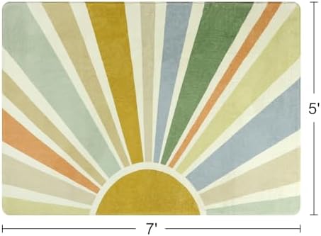 STARUIA Boho 5'x7' Area Rug, Washable Kids Rug for Playroom Classroom Dorm - Image 2