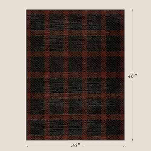 Easy Jute Red Black Buffalo Plaid 3x4 Rug, Washable Farmhouse Front Door Mat, Low Profile Entryway Rug for Porch, Kitchen & Mudroom - Image 2