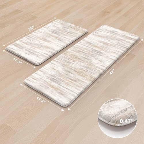 KIMODE Anti Fatigue Kitchen Mats for Floor 2 Piece, Abstract Kitchen Rugs - Image 3