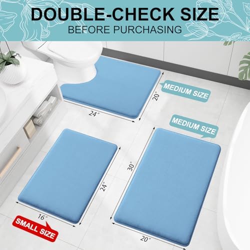Smiry Memory Foam Bath Mat 24x16, Extra Soft and Absorbent Bathroom Rugs - Image 2