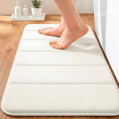 OLANLY Memory Foam Bath Mat 24x16, Super Soft and Absorbent Bathroom Rugs by OLANLY