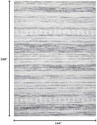 Tortania Area Rug Living Room Rugs - 12x15 Washable Large Soft Neutral Boho Moroccan Bohemian Farmhouse Rug Indoor Floor Carpet for Bedroom Under Dining Table Home Office Decor - Grey - Image 2