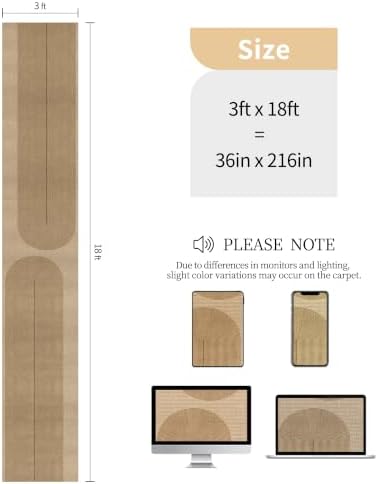 Non-Slip Jute Rug for Entryway: 3x18 Outdoor Mat - Geometric Arch Pattern - Image 2