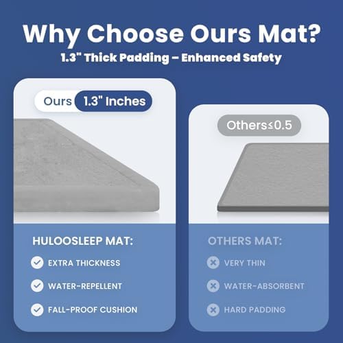 Baby Play Mat for Floor,1.3" Thick Elasti-Foam 74×50 Playpen Mat for Toddlers Infant Kids,Water-Repellent Soft Coral Velvet for Tummy Time, Non-Slip Backing for Crawling,Tatami Style(Light Grey) - Image 3