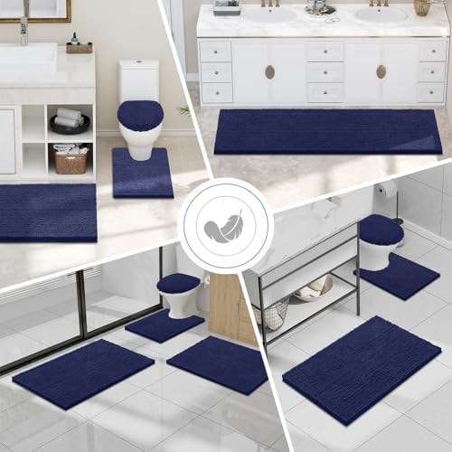 Smiry Bathroom Rugs 108X72, Luxury Chenille Extra Soft Absorbent Bath Mat - Image 7