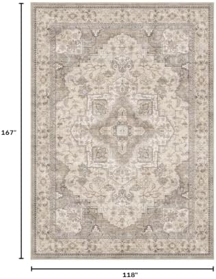 EIEIHOUSE 10x14 Area Rug Washable Vintage Rugs for Living Room Brown/Multi - Image 2
