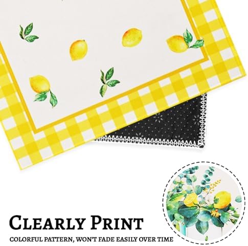 Lemon Kitchen Rugs Set of 2, Kitchen Decor and Accessories Washable Rug - Image 5