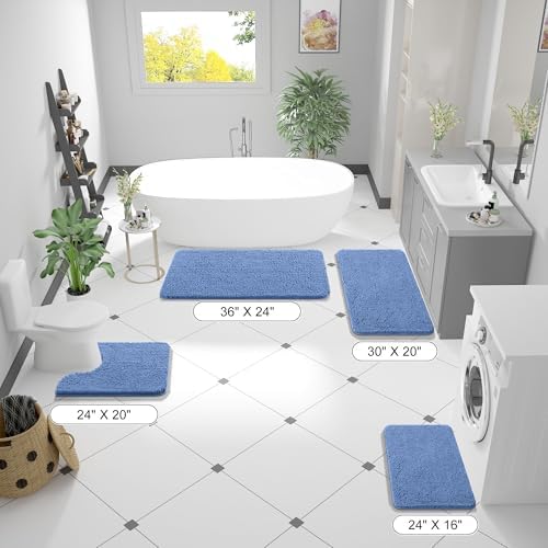 OLANLY Bathroom Runner Rugs 70x24, Extra Soft Absorbent Chenille Bath Rugs - Image 2