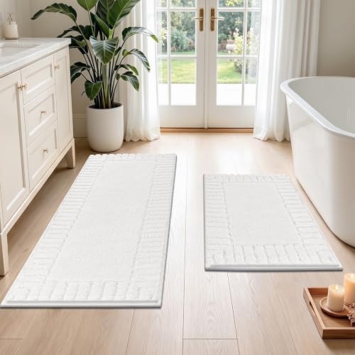 Pauwer Bathroom Rugs Sets 2 Piece, Non Slip Plush Bath Mats, Dark Grey by Pauwer