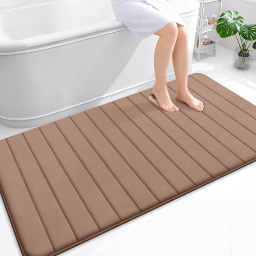 OLANLY Memory Foam Large Bath Mat 59x34, Super Soft Absorbent Bathroom Rugs by OLANLY
