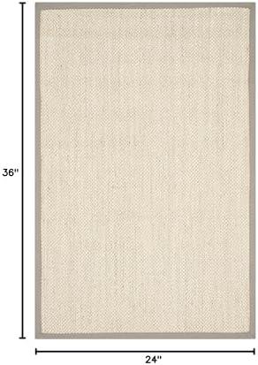 SAFAVIEH Natural Fiber Accent Rug 2x3 Textured, Marble & Khaki NF143E - Image 2