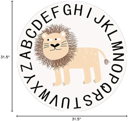 Poowe ABC Kids Rug Round Alphabet Soft Area Rugs Non Slip for Classroom Bedroom(Round 39.4") - Image 2