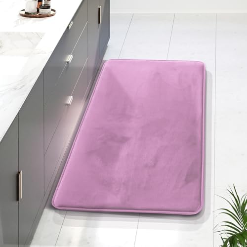 Clara Clark Bathroom Rugs, Velvet Memory Foam Bath Mat, Non-Slip Bath Rugs, Machine Wash, Dries Quickly, Ultra Soft Plush Bath Mats for Bathroom, 24 x 36, Lavender Dream by ClaraClark