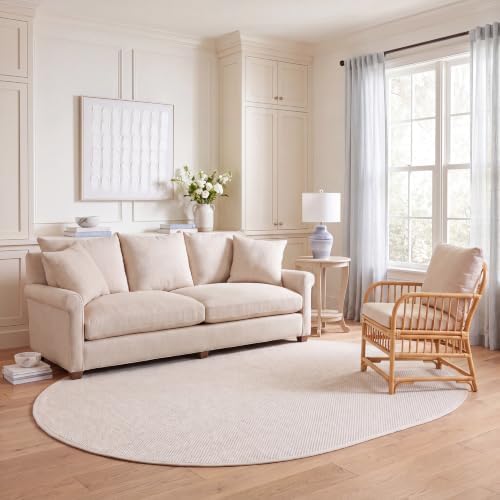 SAFAVIEH Natural Fiber Oval Rug 6x8 Textured, Marble & Beige NF143C by Unknown